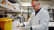 © musa - Scientist in lab coat examines samples in a modern laboratory setting.
