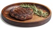 © harmaian - Grilled steak on wooden plate with rosemary. (3)