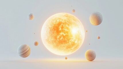 Wall Mural - celestial bodies and star in outer space fantasy illustration