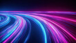 © 沈军 贡 - Abstract blurred light speed motion of a road in a night city, a futuristic concept background for technology and science