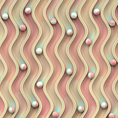 Leinwandbilder - Bright colorful background with small shiny balls rolling on winding grooves with a fancy gradient. 3d rendering digital illustration