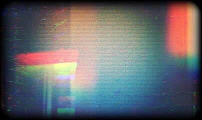 TV screen texture with glitch text ERROR. HDTV no signal problems. Bad TV signal on TV screen Noise of motion background lines. Glitch VHS concept. Glitch camera effect. Video rewind texture