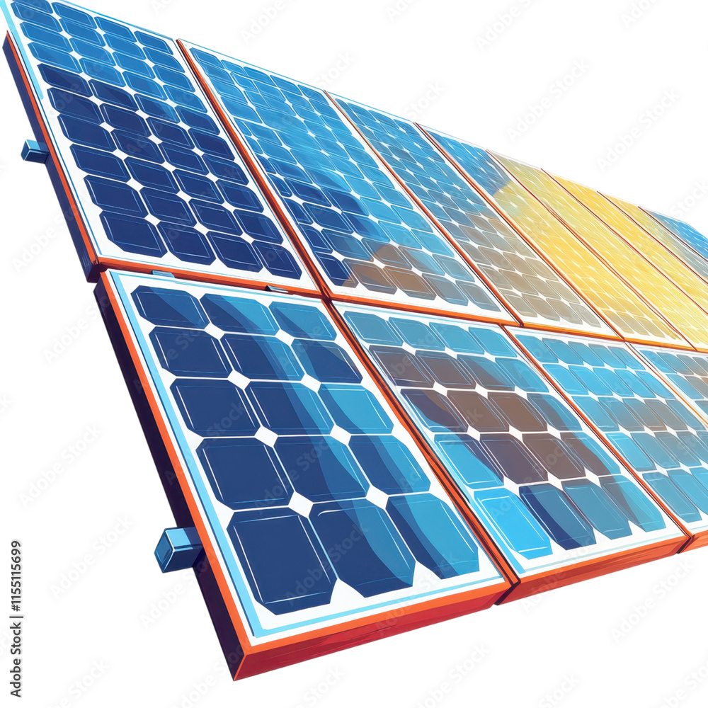 Mock Solar Panel Rig Mock solar panel model illustration, minimal design, white background ...