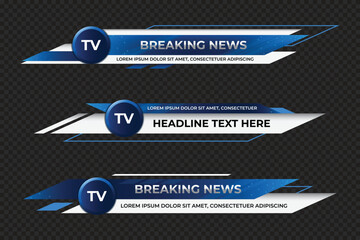 Wall Mural - Futuristic design lower third banner. Broadcast news lower third banner template design. Lower third bar template for breaking news. Video headline title