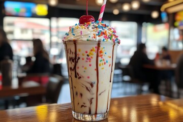 Canvas Print - Colorful Birthday Milkshake