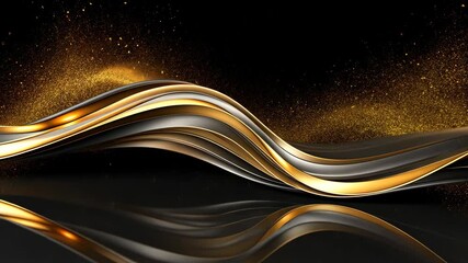 Aufkleber - Dynamic glowing design with glittering gold curves creates a premium cinematic vibe