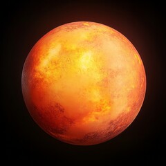 Wall Mural - A perfectly round, vibrant orange fruit with detailed, realistic texture, softly lit with cinematic lighting