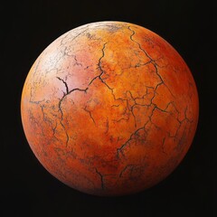 Wall Mural - A perfectly round, vibrant orange fruit with detailed, realistic texture, softly lit with cinematic lighting