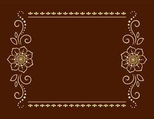 Wall Mural - frame in eastern tradition. stylized with henna tattoos decorative pattern for decorating covers for