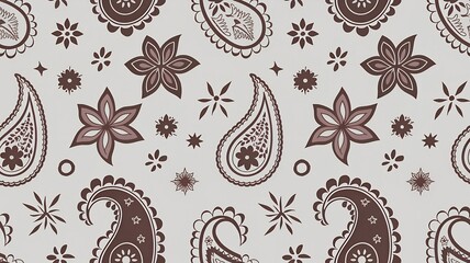 Wall Mural - bandana kerchief paisley fabric patchwork abstract vector seamless pattern for scarf kerchief shirt 