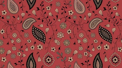 Wall Mural - bandana kerchief paisley fabric patchwork abstract vector seamless pattern for scarf kerchief shirt 