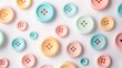 © Shodaime - Pastel Buttons Background: A Delightful Collection of Colorful Sewing Buttons