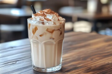 Canvas Print - Iced Cinnamon Coffee Drink in Glass