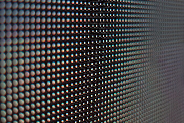 Wall Mural - side view of video wall screen on black background with pixel grid layout for digital display led pa