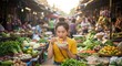 © dermawan - Woman Enjoys Delicious Noodle Soup at Busy Market