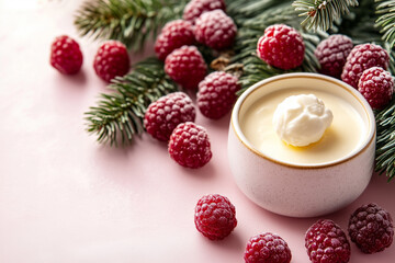 yogurt with raspberry and mint