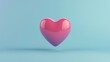© Watcharaphon - Valentine heart and commitment concept. A glossy pink heart shape on a light blue background.
