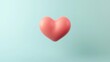 © Watcharaphon - Valentine heart and commitment concept. 3D pink heart on a soft blue background, symbolizing love and affection.