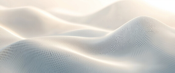 Wall Mural - abstract 3d minimalist flowing surface with mesh pattern