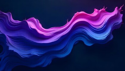 Leinwandbilder - A digital 3D fluid shape with a purple and blue gradient, set against a dark background, creating an abstract and visually captivating art illustration