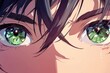 © max79im - anime eyes closeup anime boy cartoon illustration