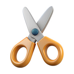 Wall Mural - minimal scissors symbol on red background. 3d rendering