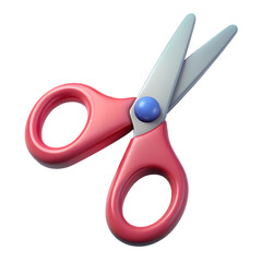 Wall Mural - minimal scissors symbol on red background. 3d rendering