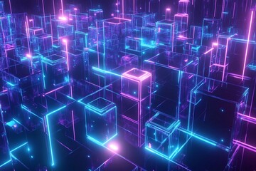 Abstract representation of cryptocurrency blockchain