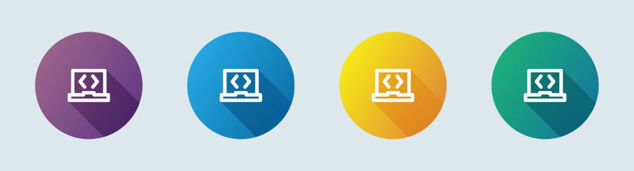 Software line icon in flat design style. Application signs vector illustration.
