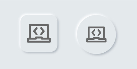 Software line icon in neomorphic design style. Application signs vector illustration.