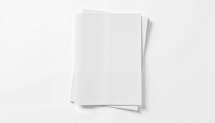 A4 printable paper mockup stacked on white background with copy space
