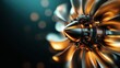 ©  Shomixer - A golden turbine contraption with an intricate design and prominent hub is displayed, symbolizing modern engineering, elegance, and technological advancement.