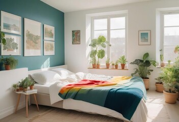 Poster - A Vibrant Bedroom Retreat Captured in Flawless Detail