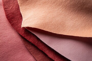 Fototapete - A close-up image showcasing layers of soft felt fabric sheets in inviting earthy tones, perfect for crafting or home decor inspiration and design projects.