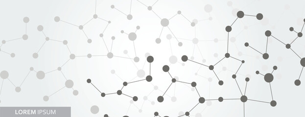 Leinwandbilder - Abstract connection structure. Vector science background. Template banner for your design