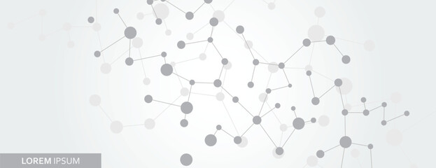 Fototapete - Abstract connection structure. Vector science background. Template banner for your design