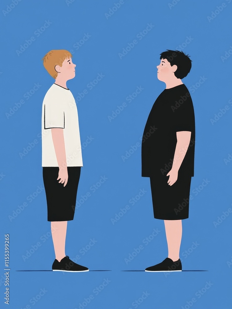 Image Body Differences Illustration Depicts a Side-by-Side Comparison of Body Types - This ...
