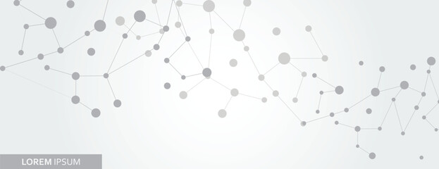 Leinwandbilder - Abstract connection structure. Vector science background. Template banner for your design