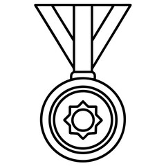 Wall Mural - Achievement Medal Line Art Vector Design