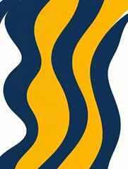 Aufkleber - An abstract pattern with wavy blue and yellow stripes that flow seamlessly, creating a sense of movement and energy, while maintaining a harmonious balance.
