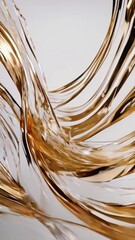 Wall Mural - Luxurious gold lines paired with white, moving in slow, elegant motion, 4k High-Quality Wallpaper Background Animation Video