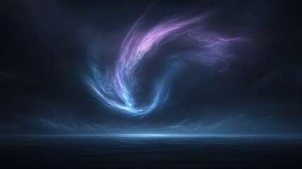 Wall Mural - A swirling mass of purple and blue clouds in the sky