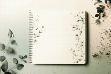 Fototapete - Elegant planner layout with subtle grid lines and minimalistic design for organizing thoughts and ideas. Generative AI