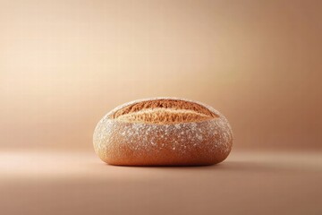 Poster - Minimalist bread loaf on a smooth surface perfect for culinary promotions and templates with ample copy space. Generative AI