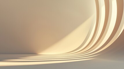 Poster - a white wall with a curved line on it