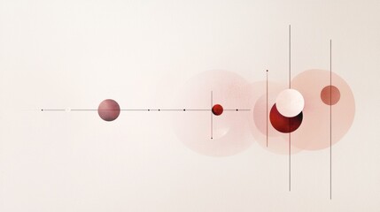 Poster - a series of red circles and lines on a white background