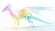© otter2 - A fantasy-inspired dragon with translucent wings, shimmering rainbow hues, scales glowing softly