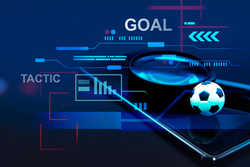 Wall Mural - football data analytics and soccer manager tactics and planning information, online sport betting