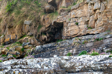 Poster - The beautiful stone layers at Muckross Head beach, County Donegal, Ireland.