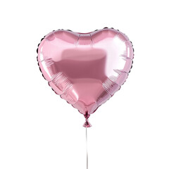 Wall Mural - pink heart shaped balloon isolated on transparent background generative ai.